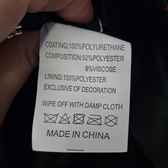 Black Floral Faux Leather Embroidered Stud Skirt - Picture 5 of 7